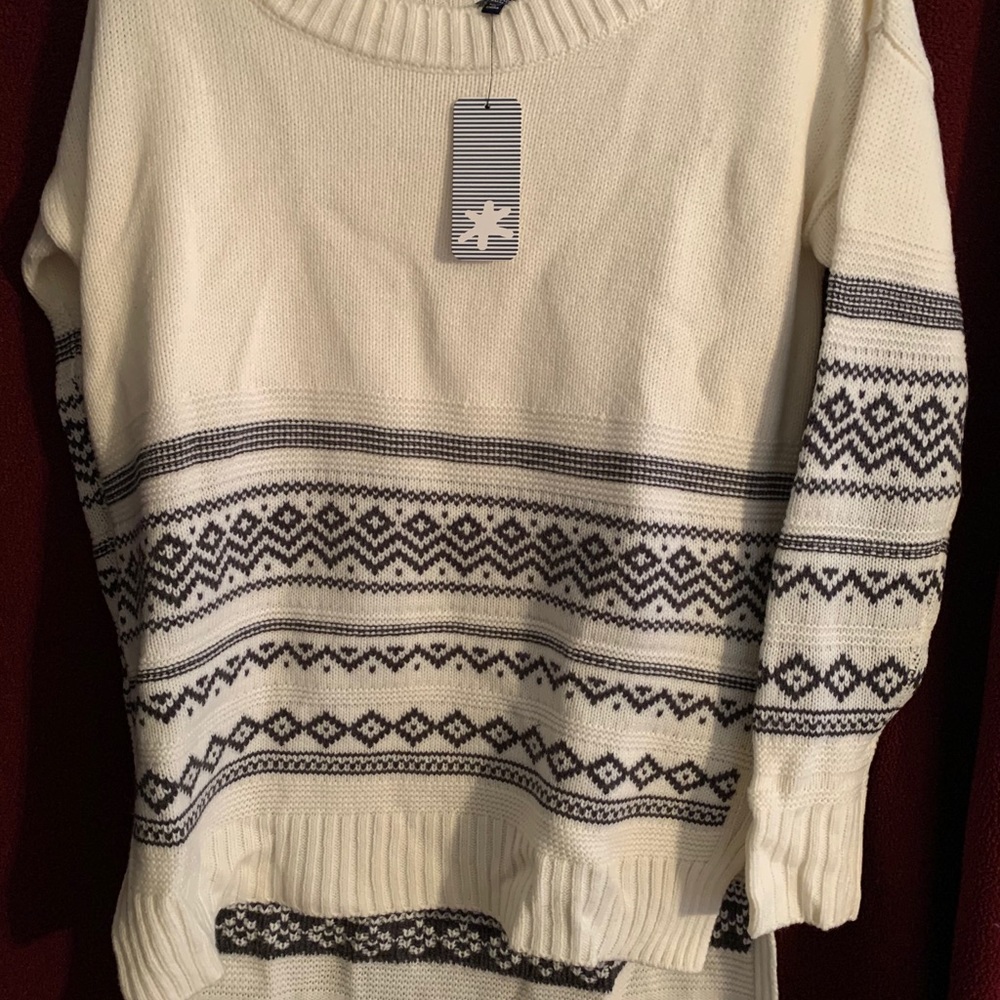 Brand new Splendid black and white wool sweater